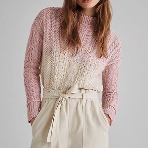 Anthropologie Marci Dip-Dyed Cable Knit Sweater
